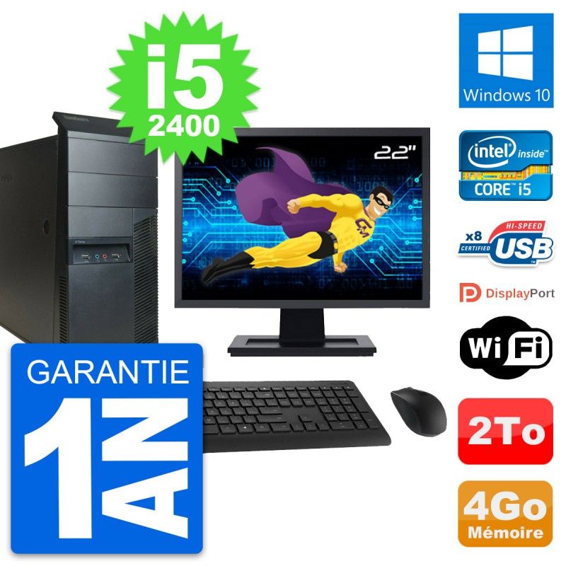 Lenovo M91p 22-inch All-in-One PC - Intel Core i5, 4GB RAM, 2TB HDD, Windows 10