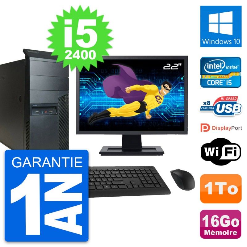 Lenovo M91p 22-Inch Desktop PC - Intel i5, 16GB RAM, 1TB Storage, Windows 10, WiFi