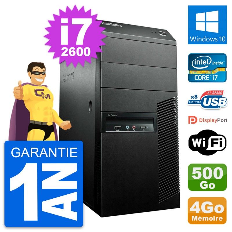 Lenovo M91p Desktop PC - Intel Core i7, 4GB RAM, 500GB Hard Drive, Windows 10, WiFi