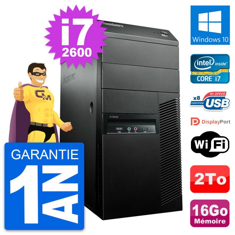 Lenovo ThinkCentre M91p Core i7-2600 16GB RAM 2TB Windows 10 PC
