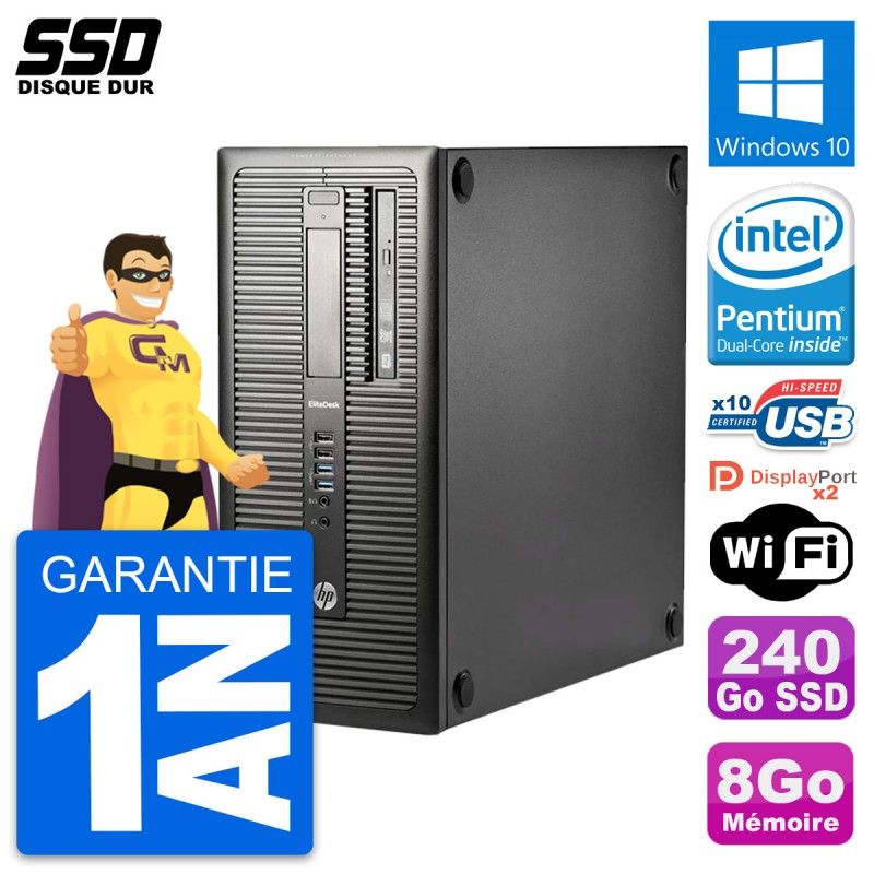 HP EliteDesk 800 G1 Desktop PC - Intel Core i3-4170, 8GB RAM, 240GB SSD, Windows 10