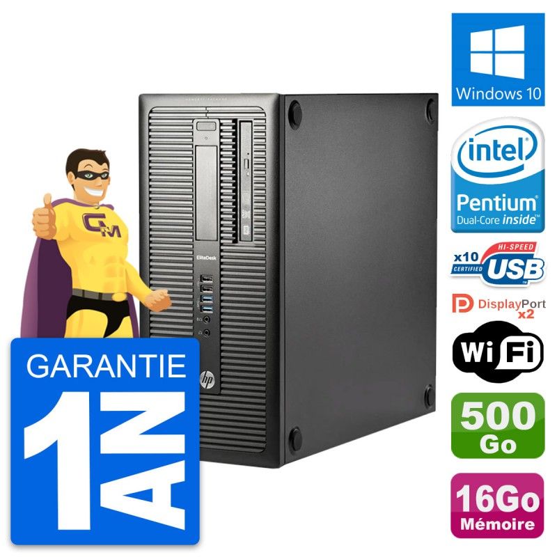 HP EliteDesk 800 G1 Desktop PC - Intel Core i3-4170, 16GB RAM, 500GB HDD, Windows 10, WiFi