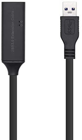 AISENS USB 3.0 Extension Cable with Amplifier, Black, 5m