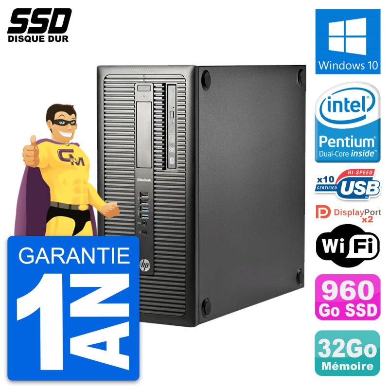 HP EliteDesk 800 G1 Desktop PC - Intel Core i3-4170, 32GB RAM, 960GB SSD, Windows 10