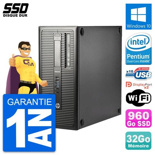 HP EliteDesk 800 G1 Desktop PC - Intel Core i3-4170, 32GB RAM, 960GB SSD, Windows 10