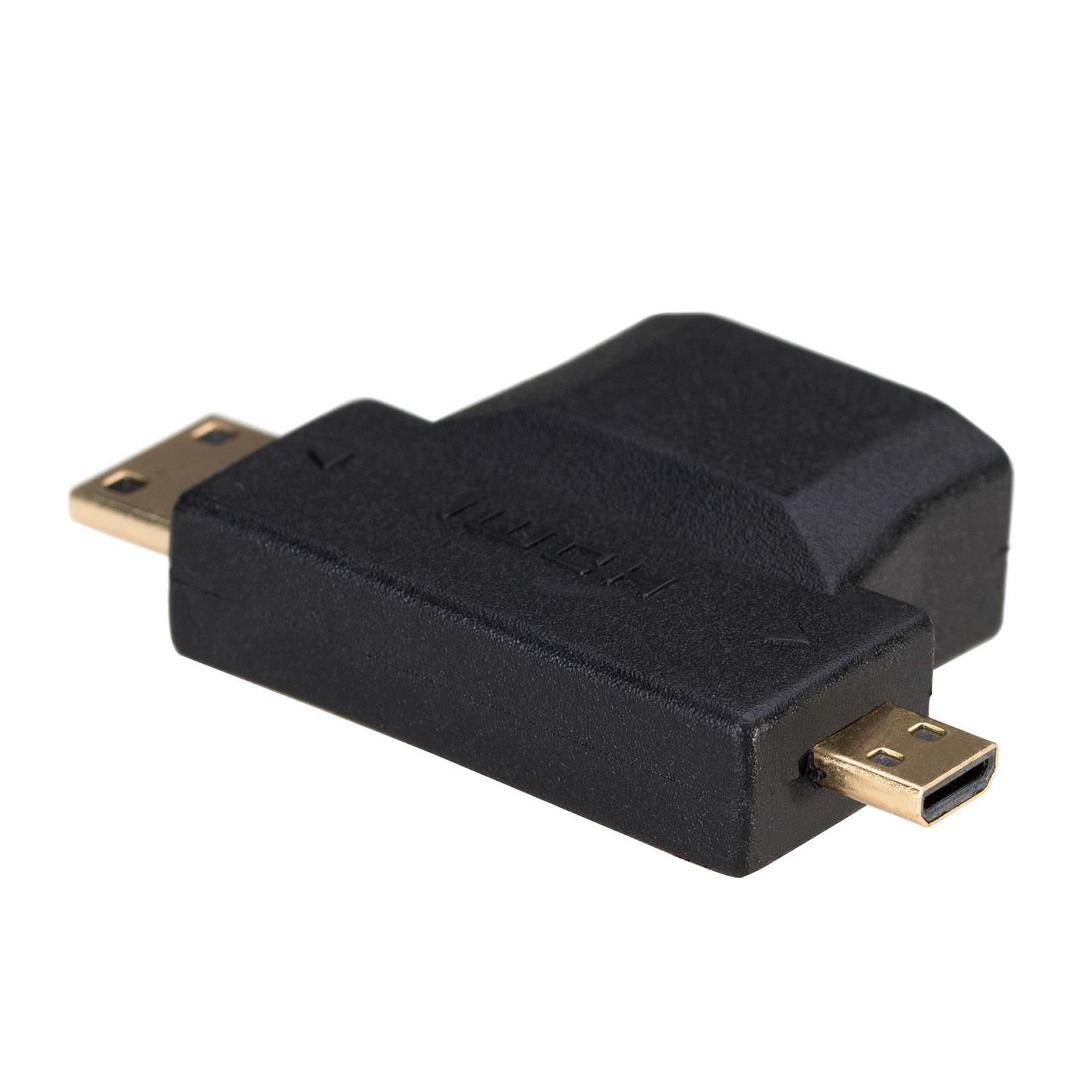 Adaptateur Akyga Mini et Micro HDMI (Femelle HDMI vers Mâle Mini HDMI)