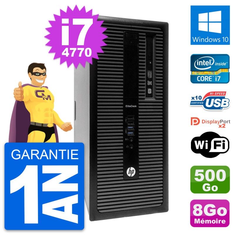HP EliteDesk 800 G1 Desktop PC - Intel i7-4770, 8GB RAM, 500GB HDD, Windows 10, WiFi