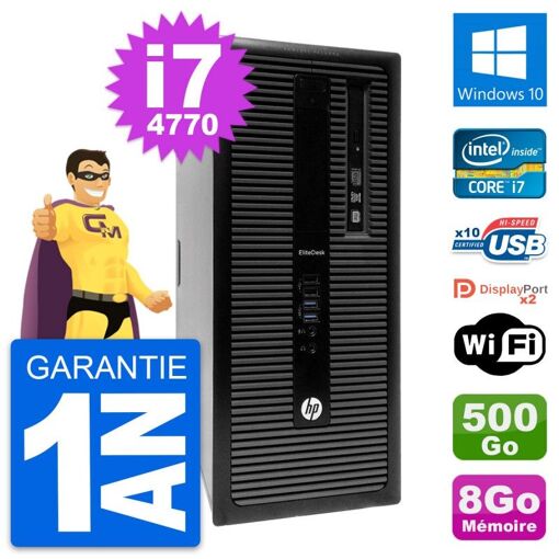 HP EliteDesk 800 G1 Desktop PC - Intel i7-4770, 8GB RAM, 500GB HDD, Windows 10, WiFi
