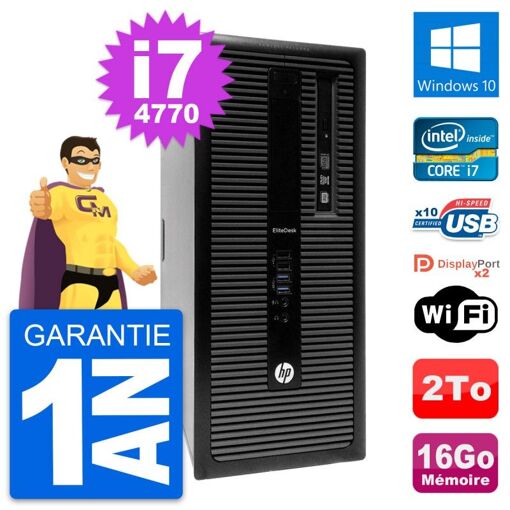 HP EliteDesk 800 G1 Intel i7-4770 16GB 2TB Windows 10 WiFi PC
