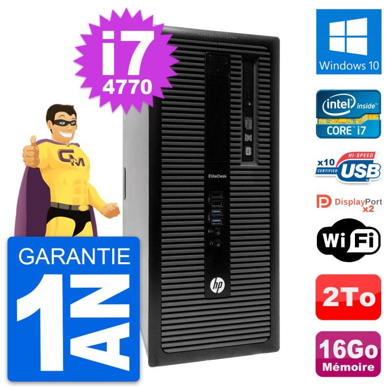 HP EliteDesk 800 G1 Intel i7-4770 16GB 2TB Windows 10 WiFi PC