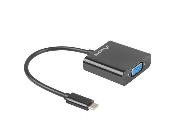 Lanberg USB-C to VGA Adapter, 15CM, Black