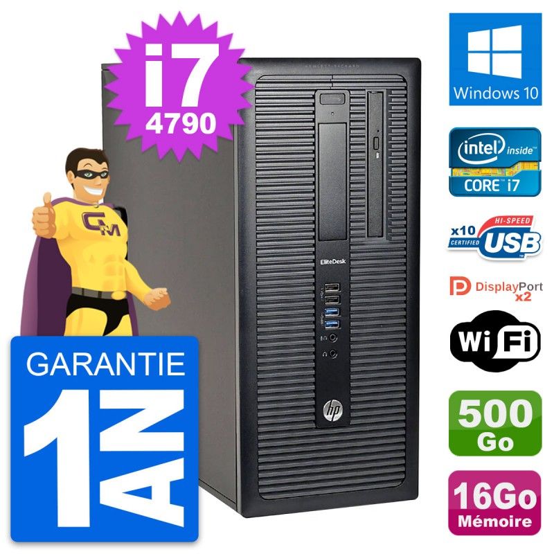HP EliteDesk 800 G1 Desktop PC - Intel i7-4790, 16GB RAM, 500GB HDD, Windows 10