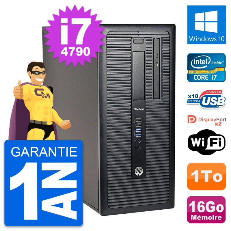 HP EliteDesk 800 G1 Desktop PC - Intel i7-4790, 16GB RAM, 1TB HDD, Windows 10