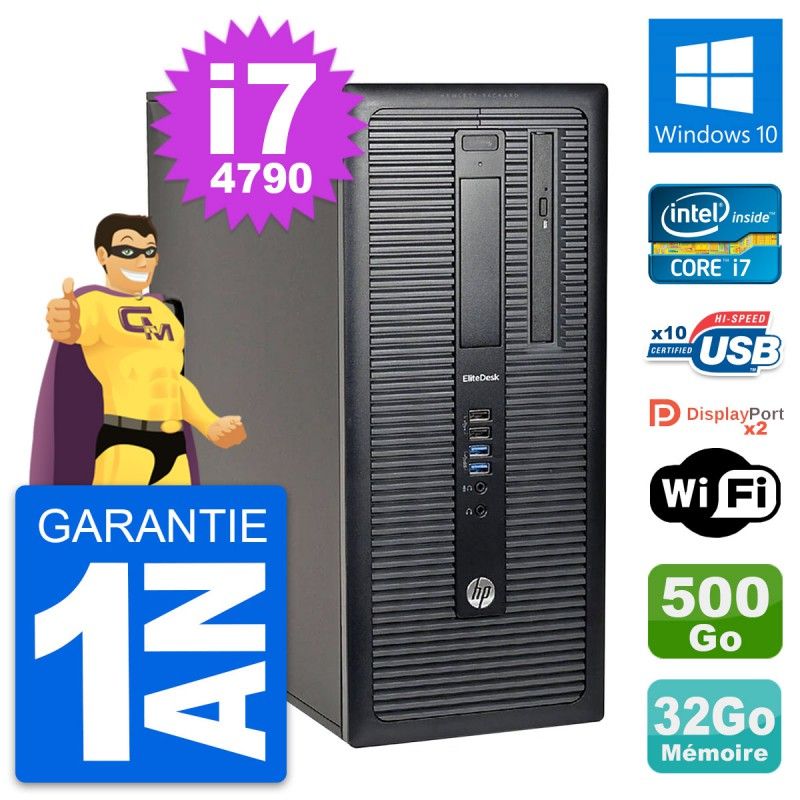 HP EliteDesk 800 G1 Desktop PC - Intel i7-4790, 32GB RAM, 500GB HDD, Windows 10