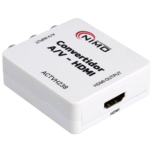 Conversor Nimo RCA a HDMI (3.5 mm de Audio y Vídeo, Blanco)