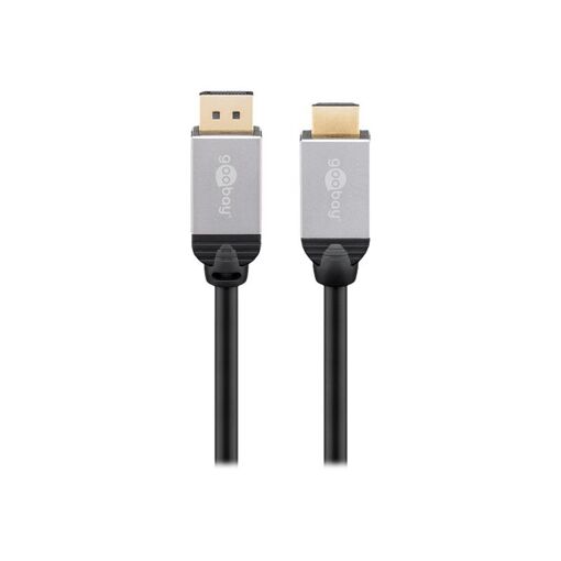 Adaptateur câble Wentronic DisplayPort vers HDMI - 1m, blindage double, rond, compatible 4K