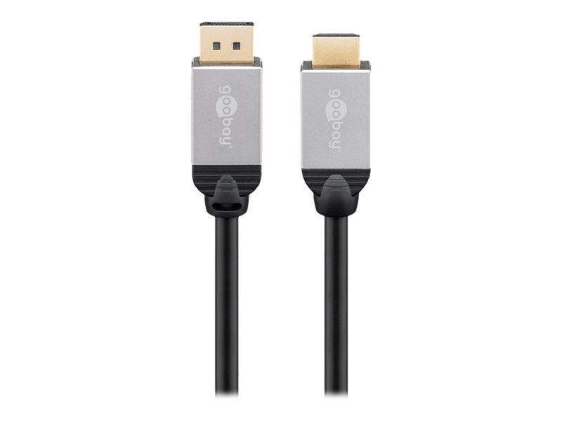 Cable adaptador Wentronic DisplayPort a HDMI - 1 m, doble blindaje, redondo, compatible 4K