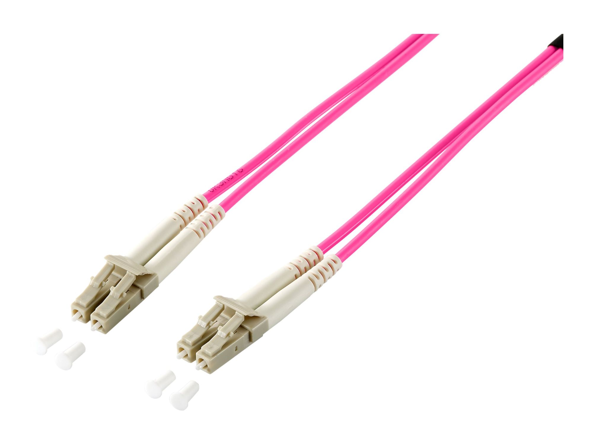 Digital Data Communications LC Multi-Mode (M) Fiber Optic Cable, 2m, Duplex, OM4, 50/125 Microns, Halogen-Free, Violet
