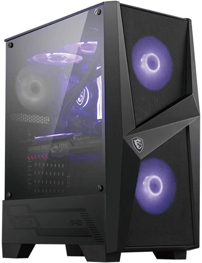 Boîtier PC MSI Mag Forge 100M Moyen Tour ATX avec Panneau en Verre Trempé - Noir