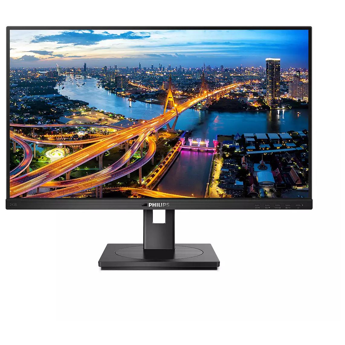 Philips 243B1 - Écran LED - 24" (23.8" visualisable) - 1920 x 1080 Full HD (1080p) @ 75 Hz - IPS - 250 cd/m² - 1000:1 - 4 ms - HDMI, DisplayPort, USB-C - haut-parleurs - texture noire