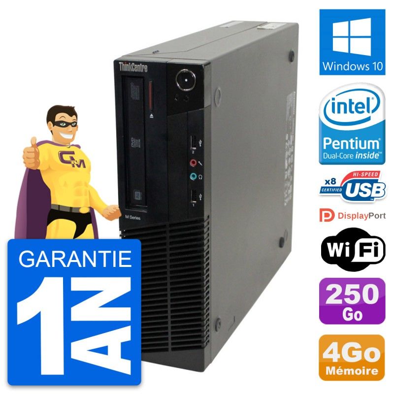 Lenovo ThinkCentre M82 SFF Desktop PC - Intel G630, 4GB RAM, 250GB HDD, Windows 10, WiFi