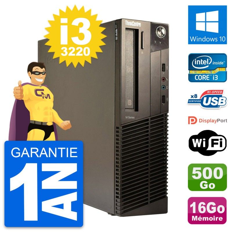 Lenovo ThinkCentre M82 SFF Core i3-3220 16GB RAM 500GB HDD Windows 10 Wifi