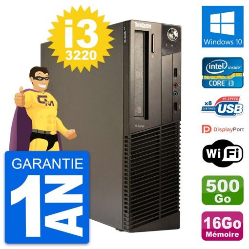 Lenovo ThinkCentre M82 SFF Core i3-3220 16GB RAM 500GB HDD Windows 10 Wifi