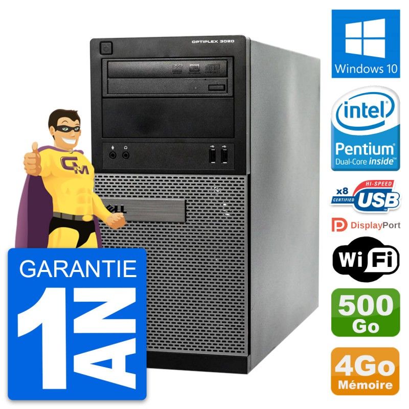 Dell OptiPlex 3020 Desktop PC - Intel Core i3-4170, 4GB RAM, 500GB HDD, Windows 10, WiFi