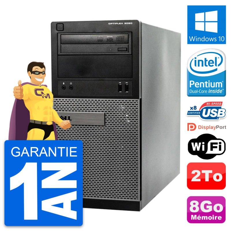 Dell OptiPlex 3020 Desktop PC - Intel Core i3-4170, 8GB RAM, 2TB HDD, Windows 10, WiFi