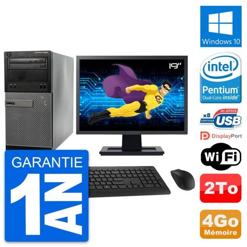 Dell OptiPlex 3020 Desktop PC - 19" Screen, Intel Pentium G3220, 4GB RAM, 2TB HDD, Windows 10