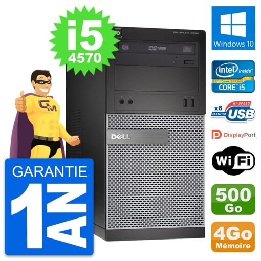 Dell OptiPlex 3020 Desktop PC - Intel i5-4570, 4GB RAM, 500GB HDD, Windows 10, WiFi