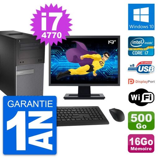 Dell OptiPlex 3020 Desktop PC - 19" Screen, Intel i7-4770, 16GB RAM, 500GB Hard Drive
