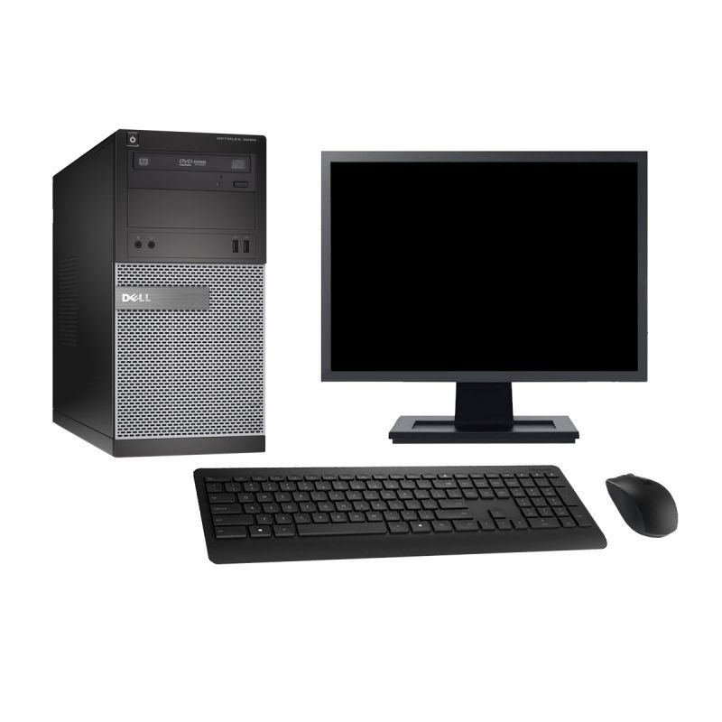 Ordinateur de bureau Dell OptiPlex 3020 - Écran 27'', Processeur Intel i7-4790, 4 Go de RAM, Disque dur 500 Go, Windows 10, Wifi
