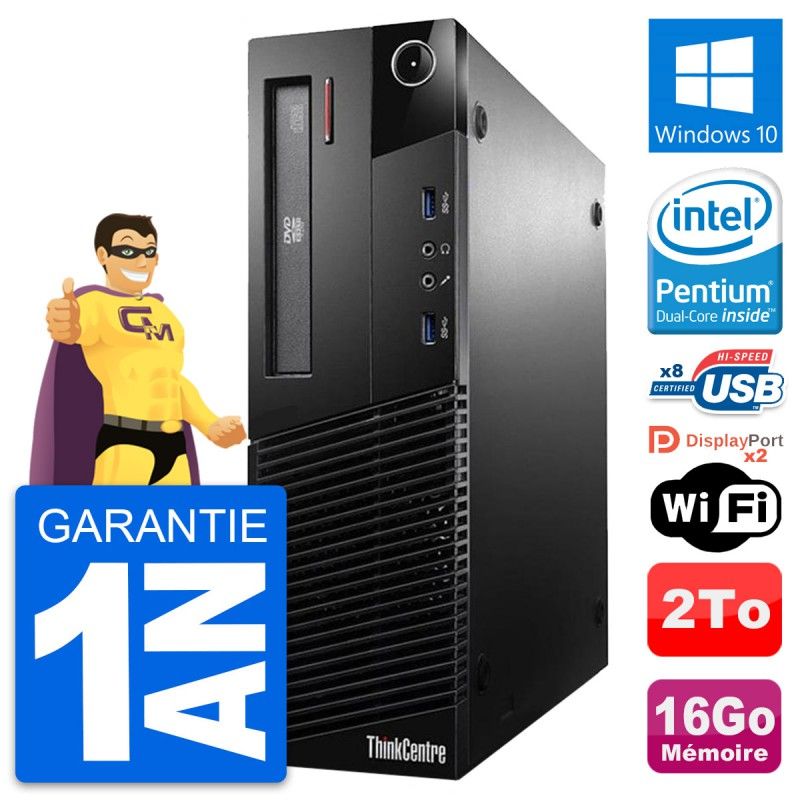 Lenovo ThinkCentre M93p SFF Desktop - Intel Core i5-3220, 16GB RAM, 2TB HDD, Windows 10, WiFi