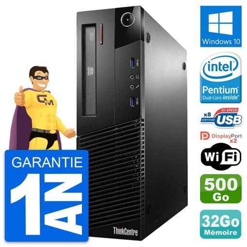 Lenovo ThinkCentre M93p SFF Desktop PC - Intel Core i5-3220, 32GB RAM, 500GB HDD, Windows 10, WiFi
