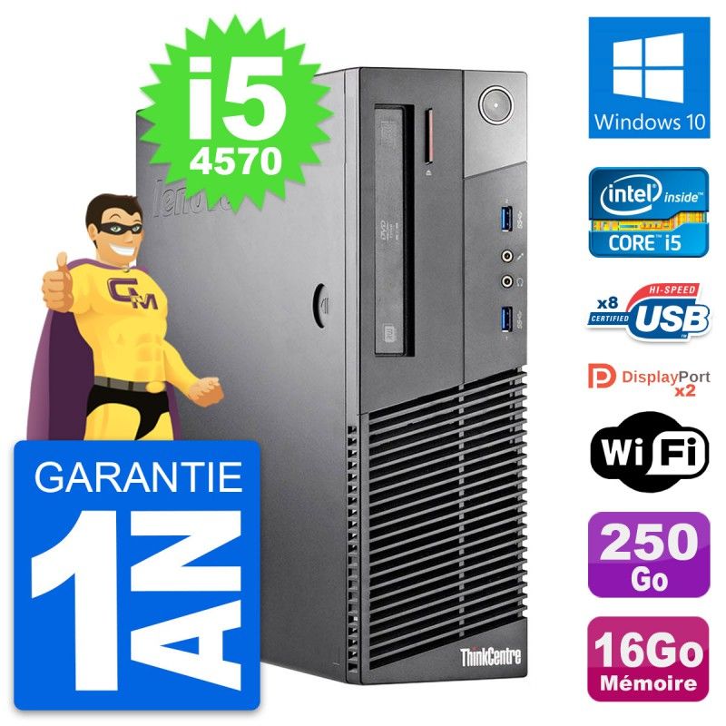 Lenovo ThinkCentre M93p SFF i5-4570 16GB RAM 250GB SSD Windows 10 WiFi