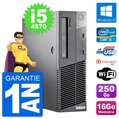 Lenovo ThinkCentre M93p SFF i5-4570 16GB RAM 250GB SSD Windows 10 WiFi