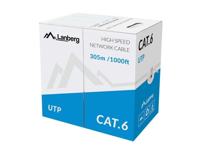 LANBERG Cat.6 Solid Network Cable 305m Grey