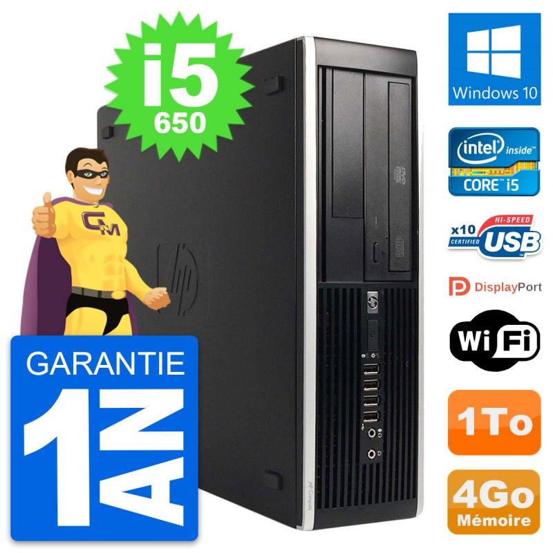 HP 8100 Elite SFF PC - Intel Core i5-650, 4GB RAM, 1TB HDD, Windows 10, WiFi