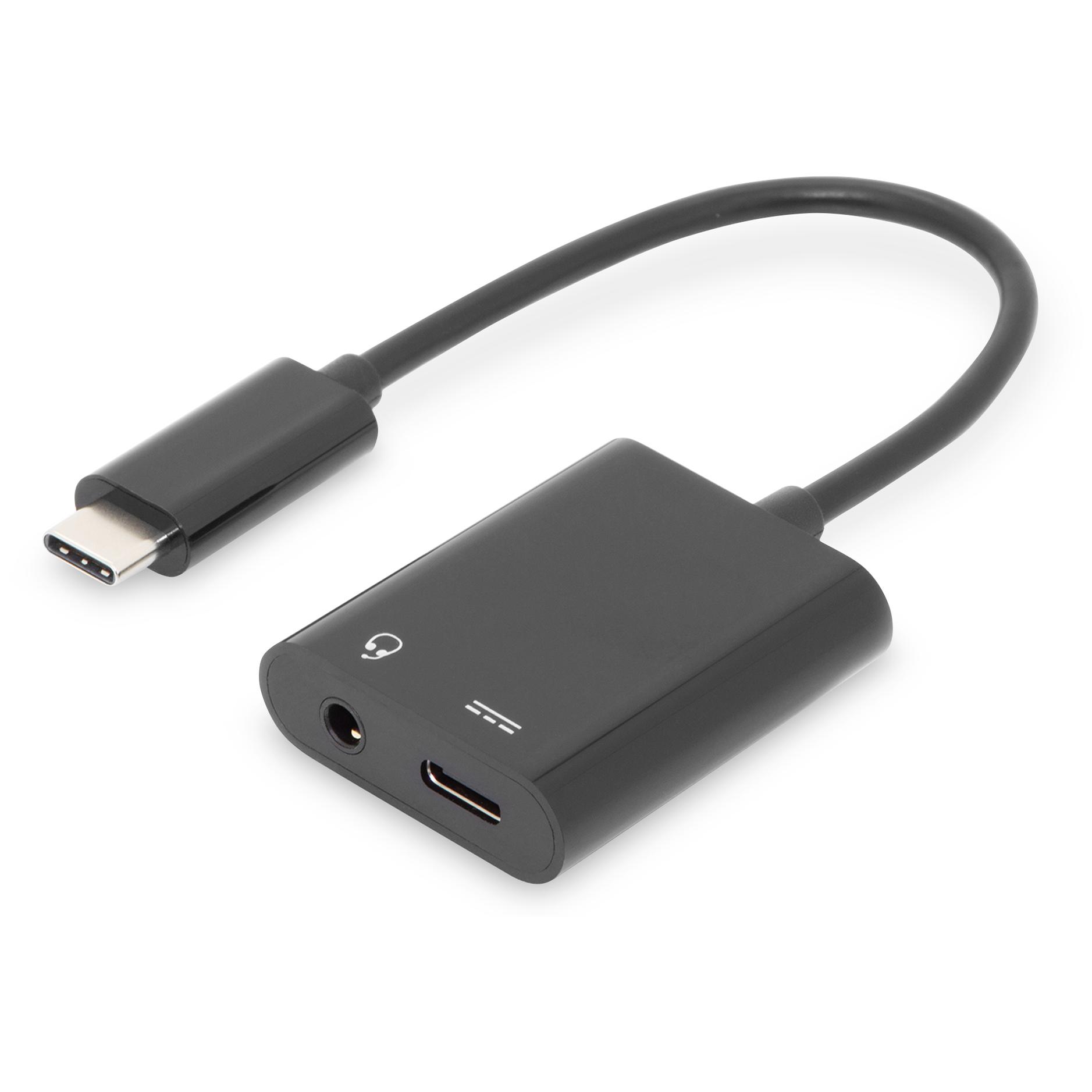 Digitus USB-C Adapter/Converter - USB-C to USB-C + 3.5mm Jack