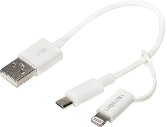 Kit de carga y datos de cable USB a Micro USB con adaptador Lightning de LogiLink