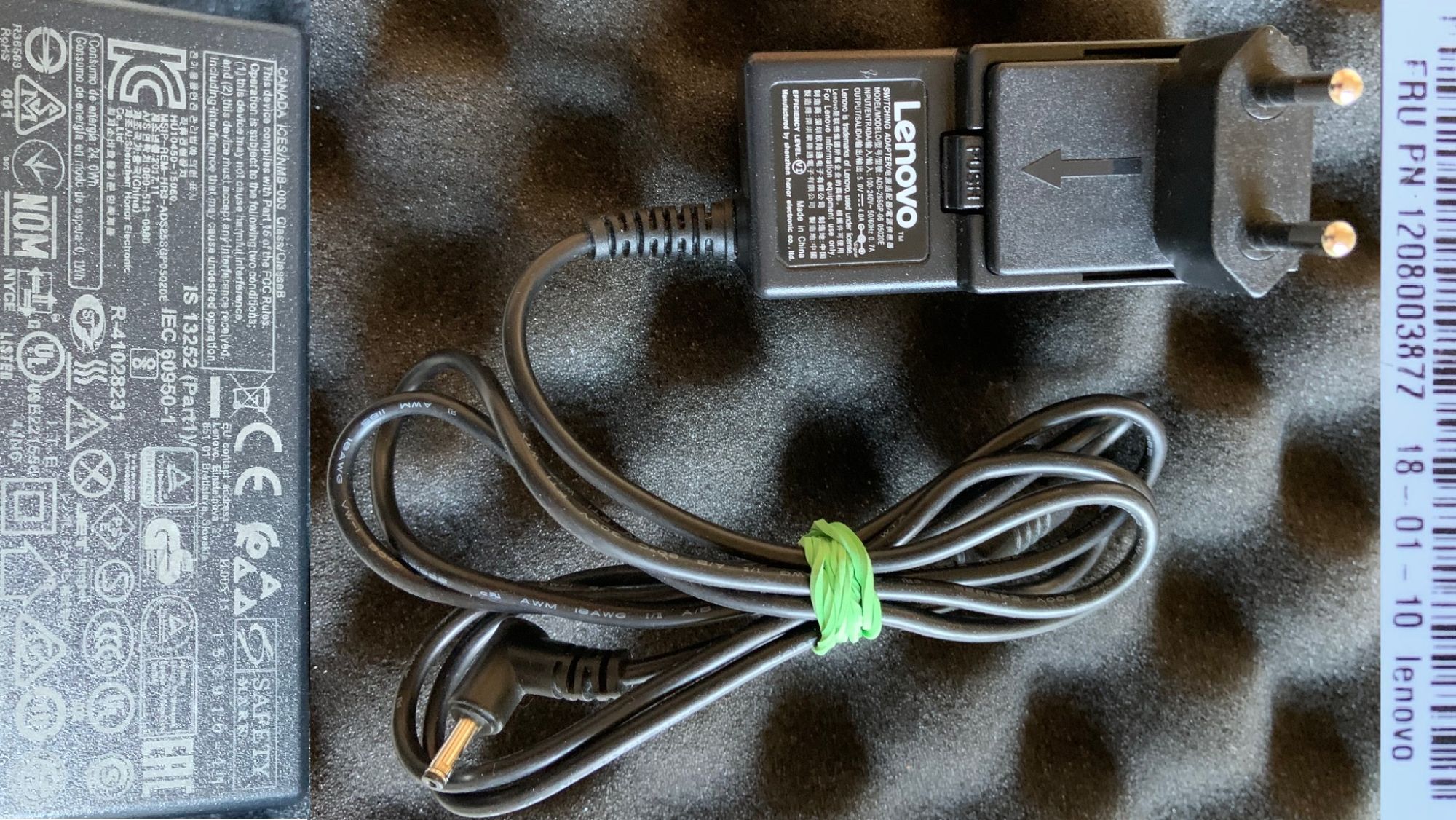Lenovo Original Power Adapter 5V 4A, 3.5mm x 1.3mm