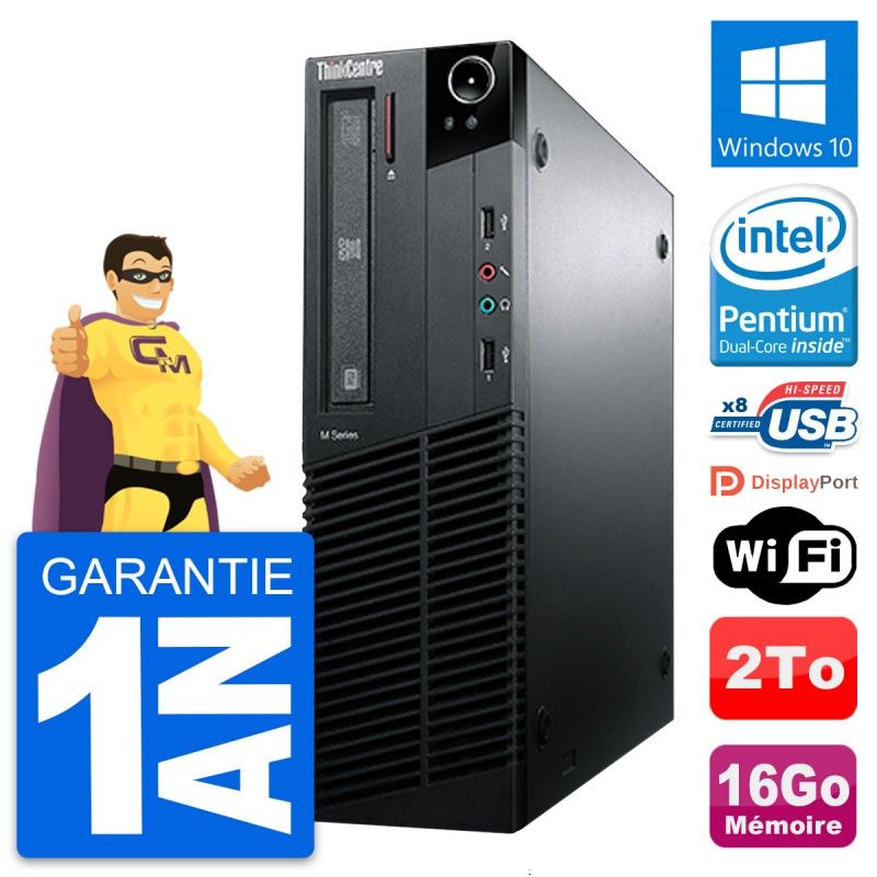 Lenovo ThinkCentre M81 SFF Desktop PC - Intel Core i5-2400, 16GB RAM, 2TB HDD, Windows 10, WiFi