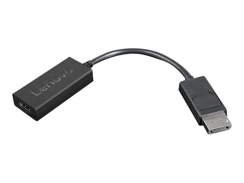 Adaptador de vídeo Lenovo - DisplayPort macho a HDMI hembra - 22,5 cm - Negro - soporte 4K