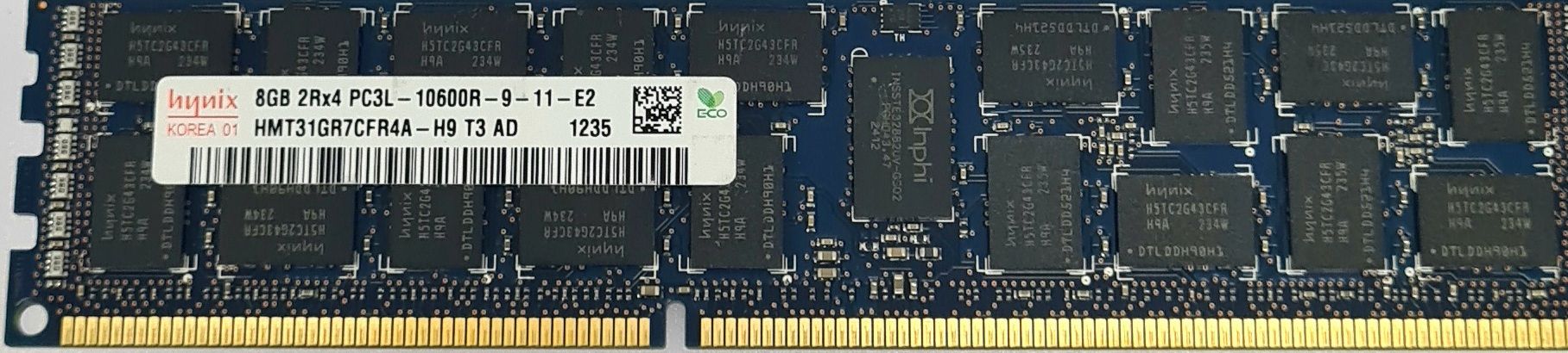 Hynix 8GB DDR3 Memory Module (240-pin DIMM, 1600MHz, PC3-12800, CL11, 1.5V, ECC)
