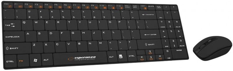 Esperanza EK122K RF Wireless QWERTY Keyboard and Mouse Set, Black