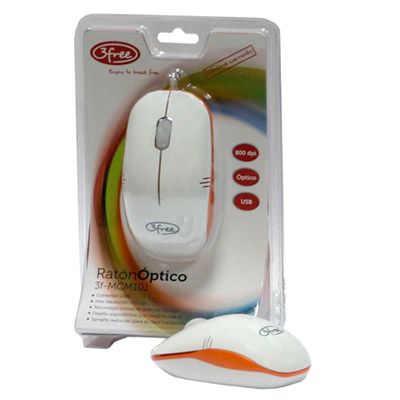 3FREE Optical USB Mouse MCM101/WO, Orange White