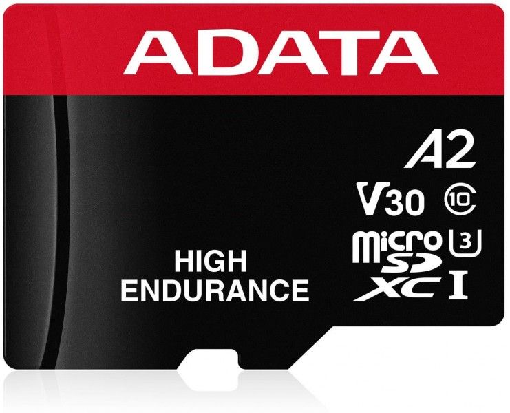 Tarjeta de memoria flash ADATA High Endurance (adaptador microSDXC a SD incluido) - 64 GB - A2 / Clase de video V30 / UHS-I U3 / Clase 10