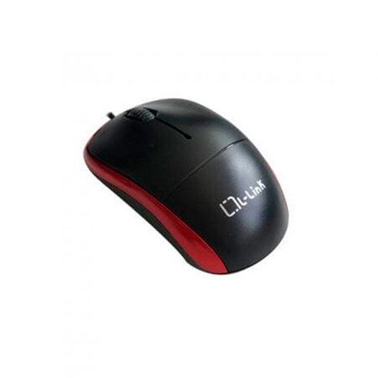 L-Link LL-2080-R - USB Optical Mouse, Black and Red