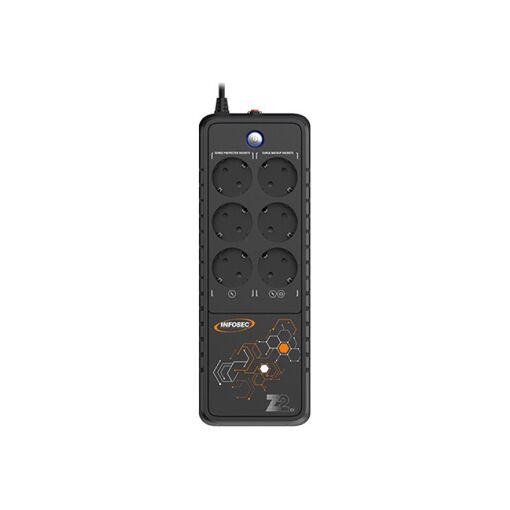 Infosec Z2 EX 1000 UPS - 1000 VA - Single-Phase - USB - 6 Output Connectors - Black